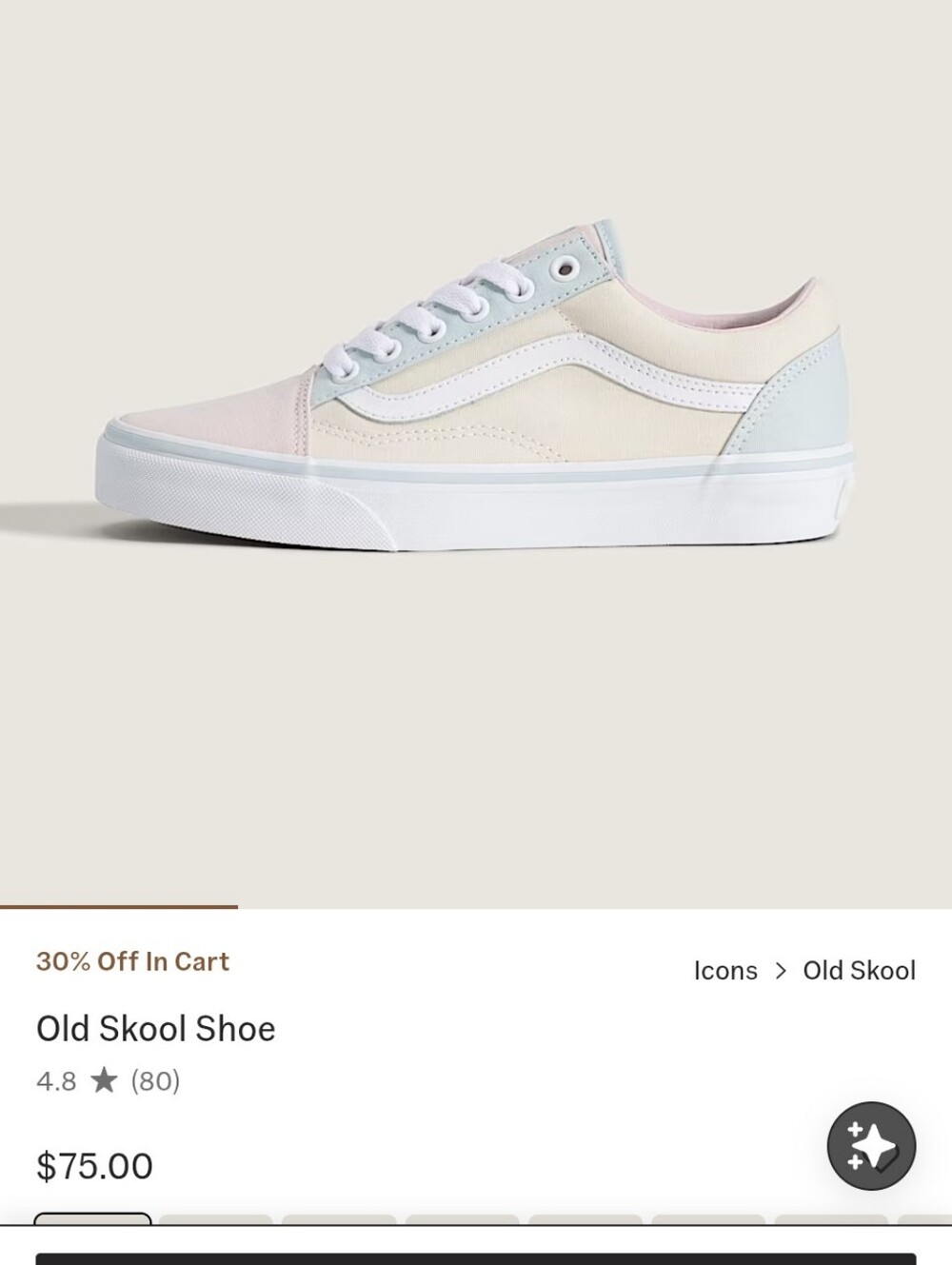 Vans Old Skool Low Top Sneakers in Pink, Cream & Light Blue